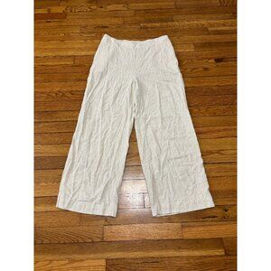 Chico's Womens Cropped Pants Sz .5 Ankle (US 6) Beige Elastic Waist Linen Rayon